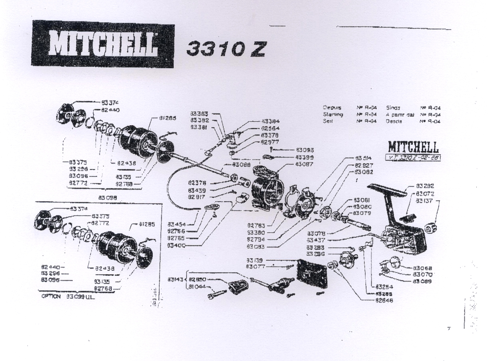 Mitchel 308 Spinning Reel parts Handle Spool Bail Springs & Trip